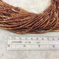 Holiday Special! 2-3mm x 2-3mm Faceted Natural Hessonite Garnet Rondelle Shaped Beads - 13" Strand (~ 155 Beads)