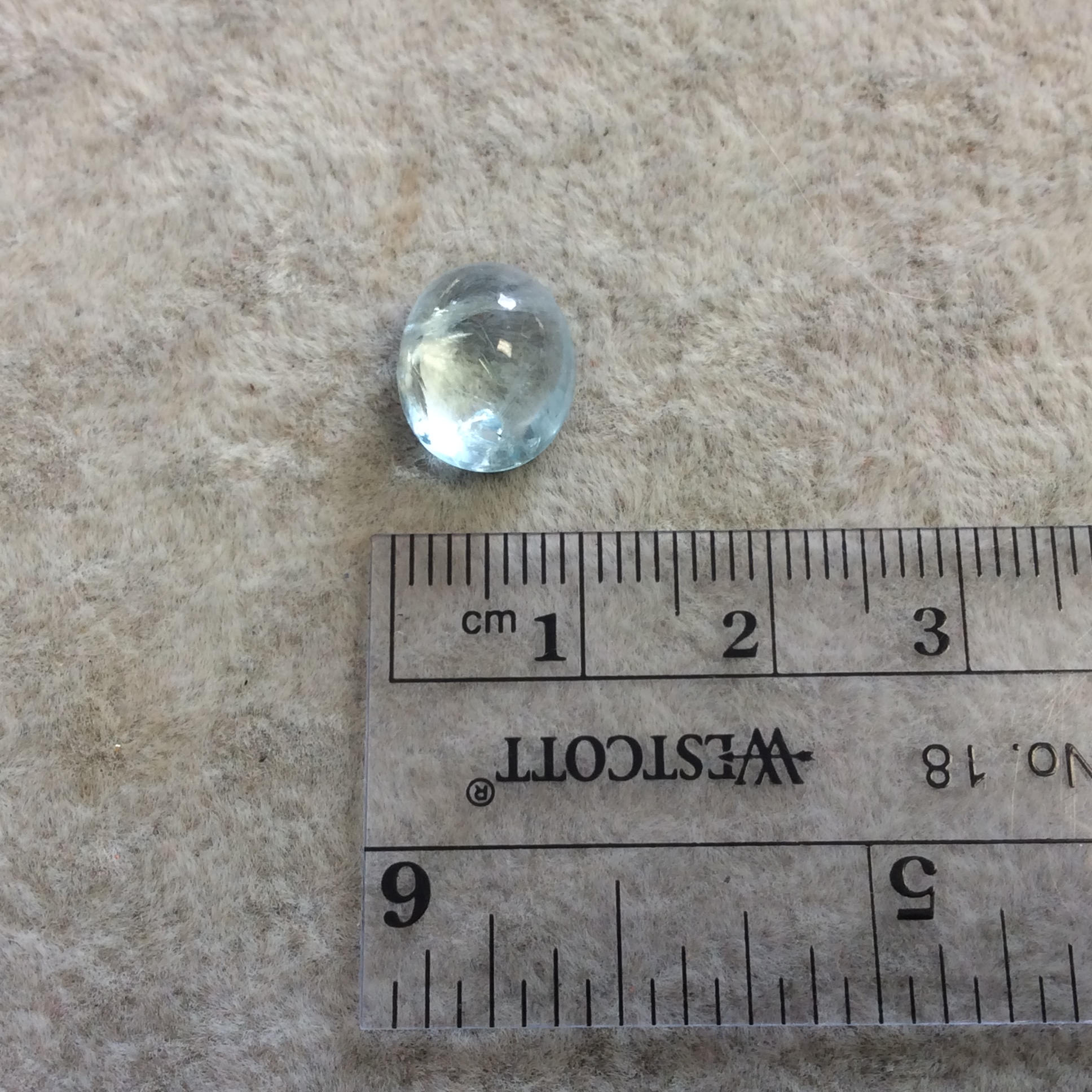 OOAK Natural AA Blue Aquamarine Oval Shaped Domed Back Cabochon "AC17" - Approx. 8.5mm x 10mm, 6mm Dome Height - High Quality Gemstone Cab