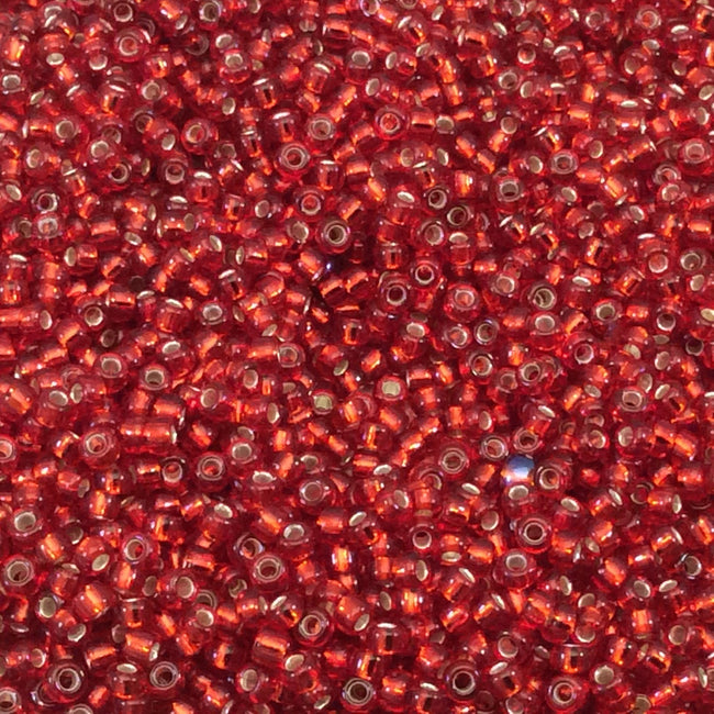 Size 11/0 Glossy Finish Silver-Lined Ruby Red Color Miyuki Glass Seed Beads - Sold by 23 Gram Tubes (~ 2500 Beads / Tube) - (11-911)