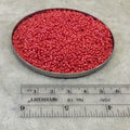 Size 11/0 Luster Finish Opaque Red Luster Color Miyuki Glass Seed Beads - Sold by 23 Gram Tubes (~ 2500 Beads / Tube) - (11-9426)