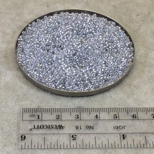Size 11/0 Glossy Finish Sparkle Pewter-Lined Crystal Color Miyuki Glass Seed Beads - Sold by 23 Gram Tubes (~ 2500 Beads / Tube) - (11-9242)
