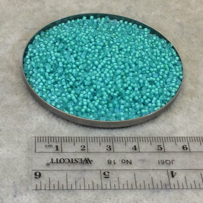 Size 11/0 Semi-Matte Finish Seafoam-Lined Aqua Color Miyuki Glass Seed Beads - Sold by 23 Gram Tubes (~ 2500 Beads / Tube) - (11-91927)
