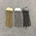 3/4" Gunmetal Plated Copper Jellyfish Shaped Pendant with Matching Chains,  - Measuring 21mm x 13mm, w/ 45mm Chains