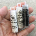 1mm x 2mm Matte Black AB Genuine Miyuki Glass Seed Spacer Beads - Sold by 7 Gram Tubes (~ 770 Beads per Tube) - (SPR2-401FR)