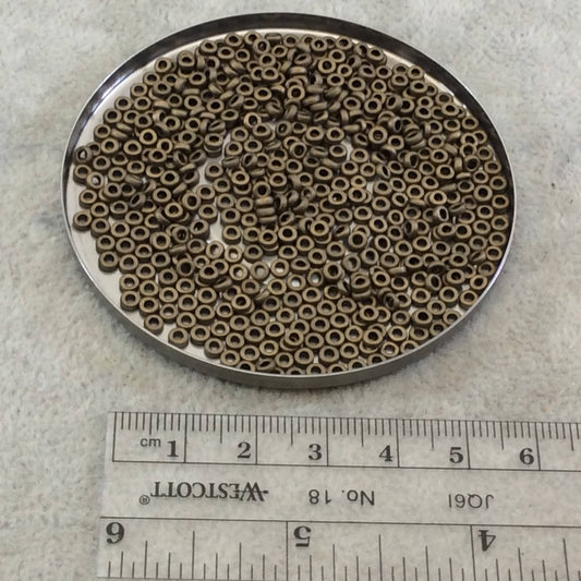 1mm x 3mm Glossy Dark Bronze Metallic Genuine Miyuki Glass Seed Spacer Beads - Sold by 8 Gram Tubes (~ 520 Beads per Tube) - (SPR3-2006)