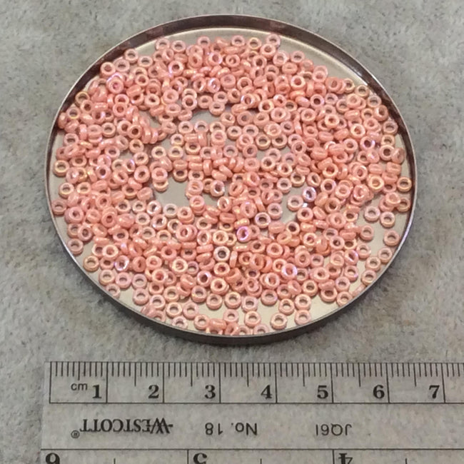 1mm x 3mm Semi-Matte Opaque Salmon Genuine Miyuki Glass Seed Spacer Beads - Sold by 8 Gram Tubes (Approx. 520 Beads per Tube) - (SPR3-596)