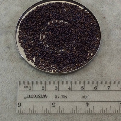 1mm x 2mm Metallic  Copper Iris Genuine Miyuki Glass Seed Spacer Beads - Sold by 7 Gram Tubes (~ 770 Beads per Tube) - (SPR2-2005)