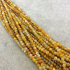 4mm Smooth Yellow Mottled Dyed Agate Round/Ball Shaped Beads with 0.8mm Holes - Sold by 14.5" Strands (Approx. 94 Beads) - Quality Gemstone!