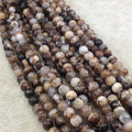 6mm Black Brown Mottled Agate Beads