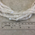 Rainbow Moonstone Nugget Beads - 10mm Faceted Rectangle Beads