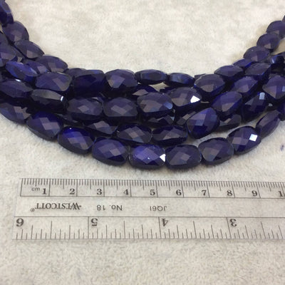 10mm x 12mm Glossy Finish Faceted Cobalt Blue Chinese Crystal Rectangle Beads - Sold by 12.5" Strands (Approx. 25 Beads) - (CC10120-3)