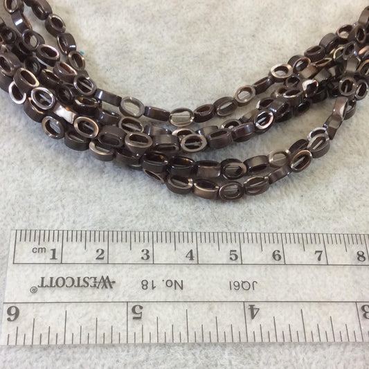 4mm x 6mm Smooth Open Oval Mother of Pearl Beads - 15" Strand (Approximately 65 Beads) - Natural Shell Beads - Sold by the Strand