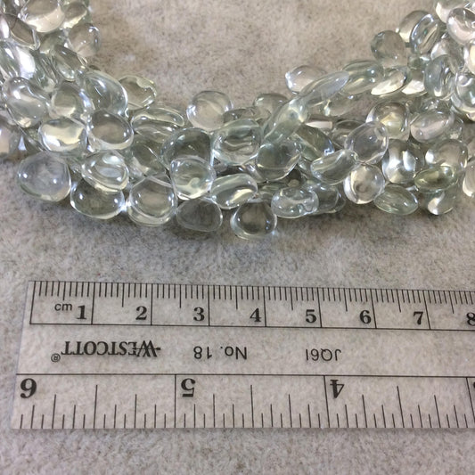 Natural Pale Green Amethyst Heart Shaped Beads - 8mm x 8mm - 10" Strand (~ 58 Beads) - High Quality Hand-Cut Indian Gemstone
