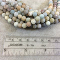 6mm Natural Matte Finish Mixed Amazonite Round/Ball Shaped Beads with 1.5mm Holes - 7.5" Strand (Approx. 31 Beads) - LARGE HOLE BEADS