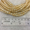 6mm Natural Yellow Citrine Smooth Glossy Round/Ball Shaped Beads With 2mm Holes - 7.5" Strand (Approx. 32 Beads) - LARGE HOLE BEADS