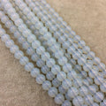 6mm Natural Milky White Opalite Smooth Glossy Round/Ball Shaped Beads With 1.5mm Holes - 7.75" Strand (Approx. 32 Beads) - LARGE HOLE BEADS