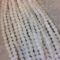 6mm Smooth White Jade Round/Ball Shaped Beads with 1mm Holes - 15.5" Strand (Approx. 47 Beads) - Natural Semi-Precious Gemstone