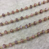 Peach Moonstone Rosary Chain - 6mm Beaded Gemstone Chain for Rosary Making, Choker Necklaces ETC