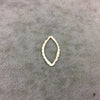 15mm x 26mm Gold Brushed Finish Open Scalloped Marquise Shaped Plated Copper Components - Sold in Bulk Packs of 10 Pieces - (080-GD)
