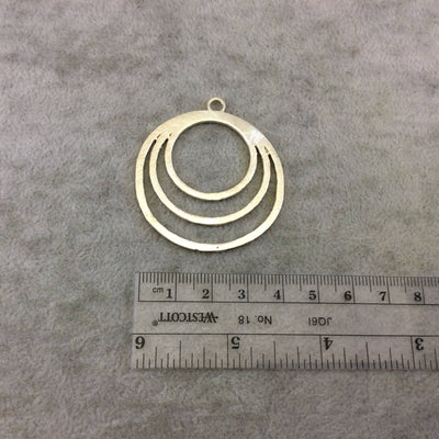 Large Sized Gold Plated Copper Triple Nested Circular/Hoop Shaped Pendant Components - Measuring 45mm x 45mm - Sold in Packs of 10