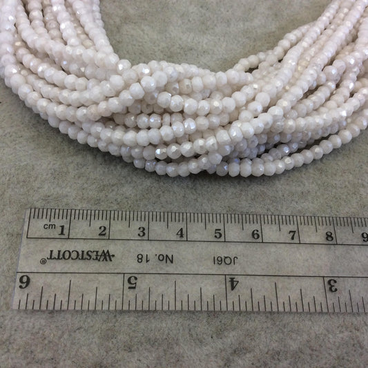 Holiday Special! 3-4mm x 3-4mm Faceted Mystic White Dyed Natural Quartz Rondelle Beads - 13" Strand (~ 105 Beads)