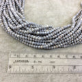 Holiday Special! 3-4mm x 3-4mm Faceted Mystic Gray Dyed Natural Quartz Rondelle Beads - 13" Strand (~ 100 Beads)