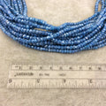 Holiday Special! 3-4mm x 3-4mm Faceted Mystic Blue Dyed Natural Quartz Rondelle Beads - 13" Strand (~ 115 Beads)