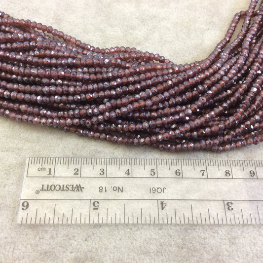 Holiday Special! 2-3mm x 2-3mm Faceted Mystic Coated Natural Red Garnet Rondelle Beads - 13" Strand (~ 134 Beads)