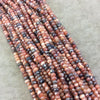 Holiday Special! 3-4mm x 3-4mm Faceted Natural Mystic Mixed Carnelian Rondelle Beads - 13" Strand (~ 115 Beads)