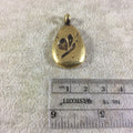 18mm x 26mm Oxidized Gold Plated Rustic Cast Butterfly Icon Copper Teardrop Shaped Pendant w/ Attached Ring  - Sold Individually (K-68)