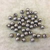 8mm Sandblasted Stardust Finish Gunmetal Base Metal Round/Ball Beads with 1.5mm Holes - Loose, Sold in Pre-Packed Bags of 45 Beads