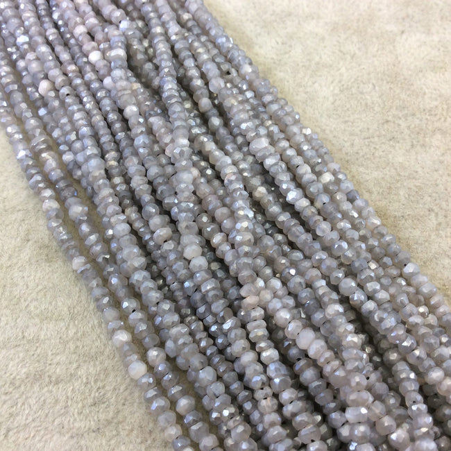 Holiday Special! 2-3mm x 2-3mm Faceted Natural Gray Blue Labradorite Rondelle Beads - 13" Strand (~ 140 Beads)