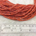 4mm Carnelian Faceted Rondelle Beads