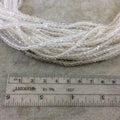 Holiday Special! 3-4mm x 3-4mm Faceted Natural Crystal Clear Quartz  Rondelle Shaped Beads - 13" Strand (~ 110 Beads)