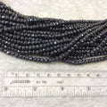 Black Spinel Rondelle Shaped Beads - 5mm Faceted