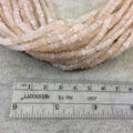 Light Peach Moonstone Rondelle Beads - 3-4mm Faceted
