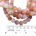 12mm Matte Finish Smooth Round Mixed Orange/White Agate Beads - 15" Strand (Approximately 33 Beads) - Natural Semi-Precious Gemstone