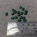 BULK LOT of Six (6) Assorted Oval Shaped AAA Malachite Flat Back Cabochons - Measuring 6mm x 8mm, 3mm Dome Height - Randomly Selected