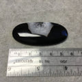 Natural Black Sardonyx Oblong Oval Shaped Flat Back Cabochon "B-7" - Measuring 27mm x 57mm, 5mm Dome Height - Natural High Quality Gemstone
