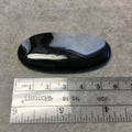 Natural Black Sardonyx Oblong Oval Shaped Flat Back Cabochon "B-8" - Measuring 28mm x 59mm, 6mm Dome Height - Natural High Quality Gemstone