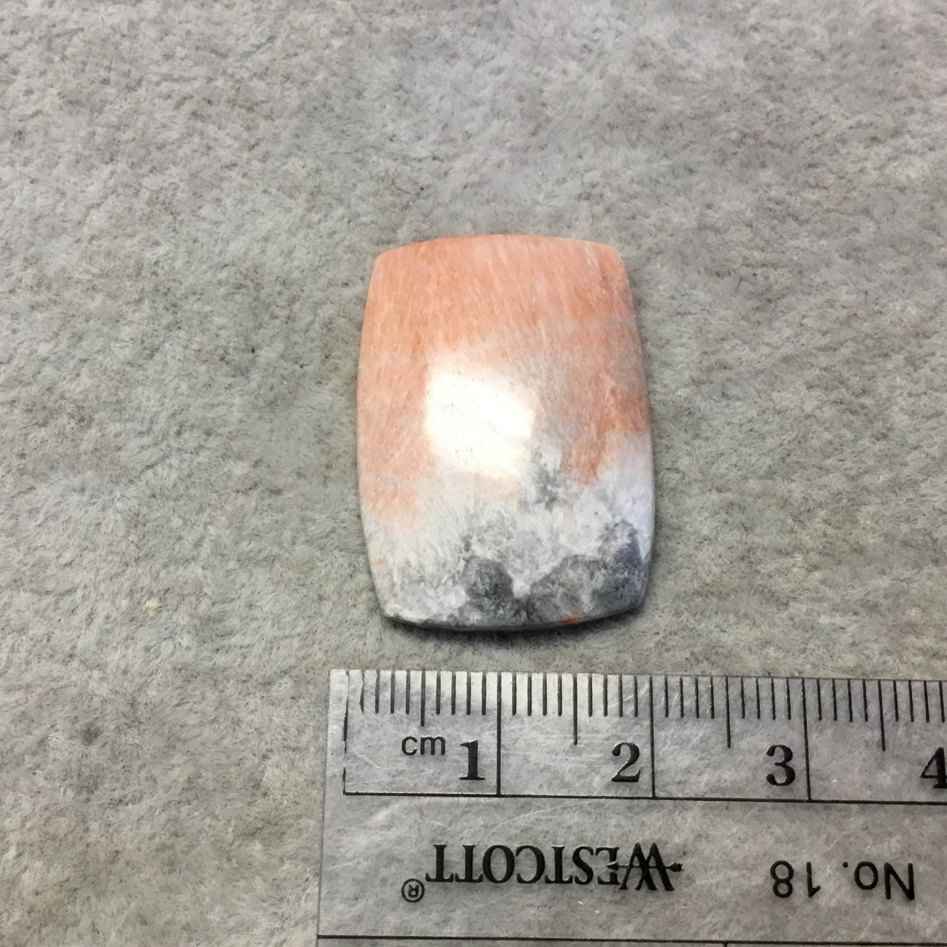 OOAK Natural Celestobarite Rectangle Shaped Flat Back Cabochon "9" - Measuring 21mm x 29mm, 3.5mm Dome Height - High Quality Gemstone Cab