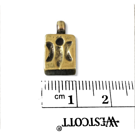 9mm x 11mm Oxidized Gold Plated Rustic Cast Hovering Butterfly Icon Copper Rectangle Shape Pendant W Attached Ring  - Sold Per Each (K-96)