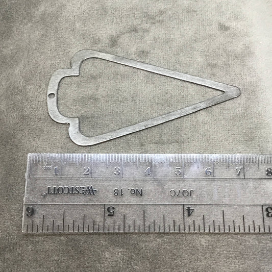 41mm x 70mm Gunmetal Brushed Finish Thick Open Arrowhead Shaped Plated Brass Components - Sold in Pre-Counted Packs of 10 Pieces - (432-GM)