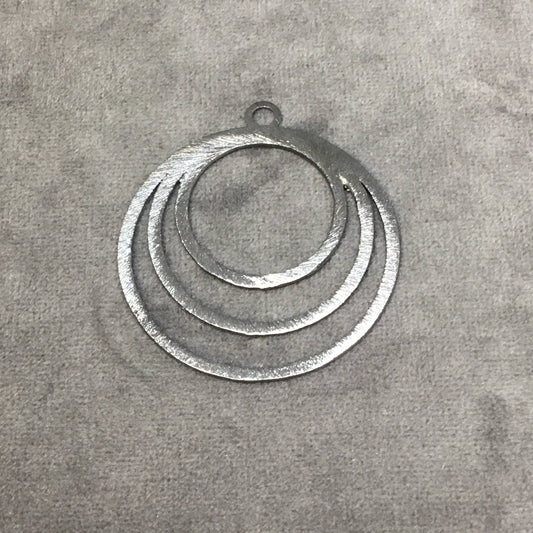 45mm Gunmetal Plated Copper Triple Nested Circular/Hoop Shaped Pendant Components - Sold in Packs of 10 (281-GM)