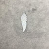 Gunmetal Plated Copper Brushed Blank Drilled Notched Feather Shaped Components - Measuring 9mm x 30mm - Sold in Packs of 10 (289-GM)