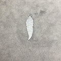 Gunmetal Plated Copper Brushed Blank Drilled Notched Feather Shaped Components - Measuring 9mm x 30mm - Sold in Packs of 10 (289-GM)