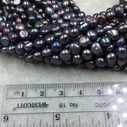 Peacock Pearl Potato Beads - 6mm-8mm