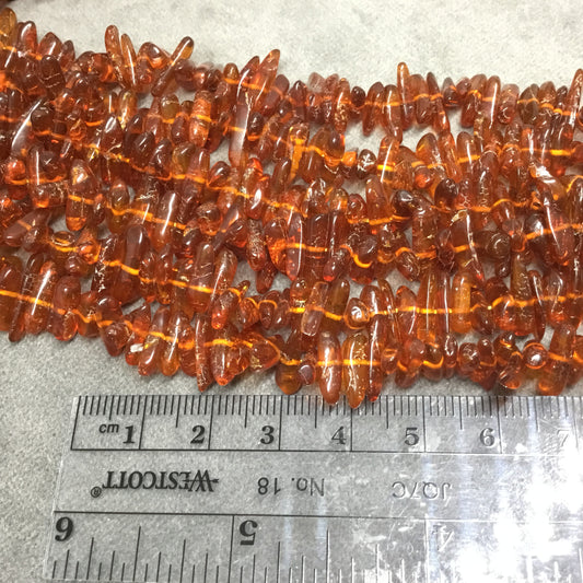 Natural 2-3mm x 8-12mm Baltic Amber Smooth Freeform Stick Shaped Beads with 0.6mm Holes - Sold by 16.5" Strands (Approx. 195 Beads)