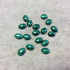 BULK LOT of Six (6) Assorted Oval Shaped AAA Malachite Flat Back Cabochons - Measuring 6mm x 8mm, 3mm Dome Height - Randomly Selected