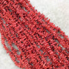 2-3mm x 6-10mm Stick/Spike Shaped Red Natural Coral Beads - Sold by 15.5" Strands ( Approx. 230 Beads) - High Quality Indian Beads US ONLY!